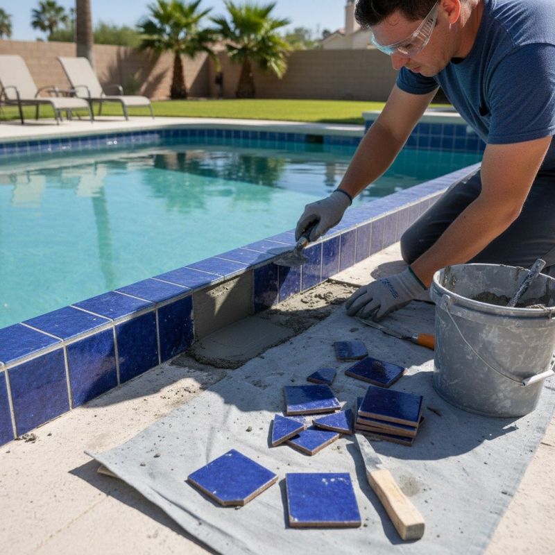 Local Pool Tile Repair pros at work